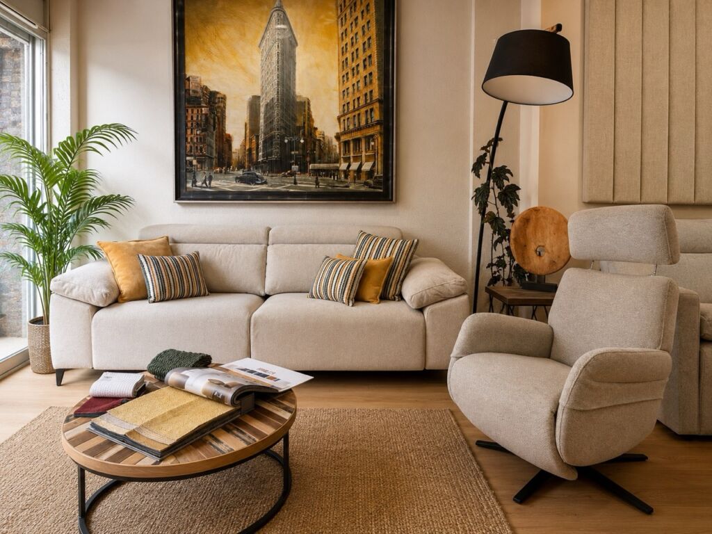 Salon completo de sofa y butaca de model sofas y tapizados en logroño