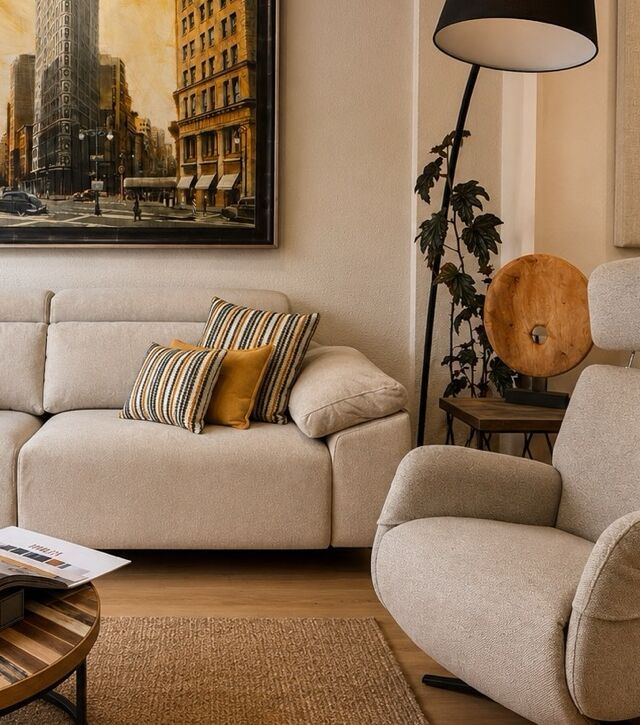 Salon completo de sofa y butaca de model sofas y tapizados en logroño
