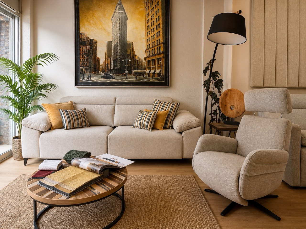 Salon completo de sofa y butaca de model sofas y tapizados en logroño
